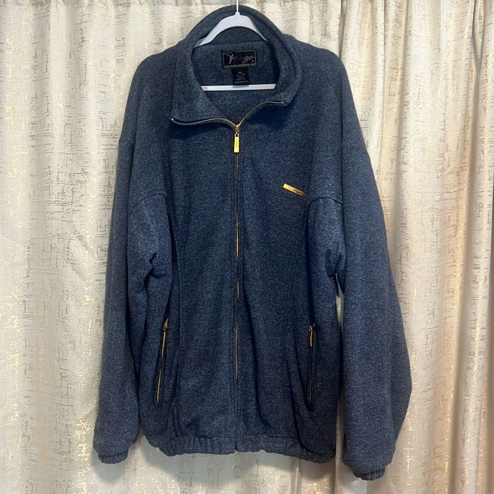 Good Peeza Fleece Full Zip Jacket Men's 2XL Blue Gold Hardware Russia RN90544